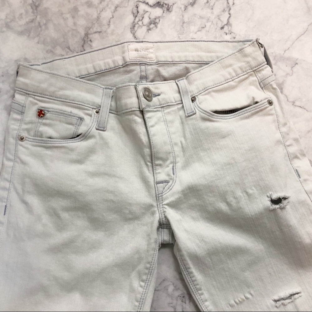 Hudson Jeans White Wide Leg Flare Jeans - Picture 5 of 7